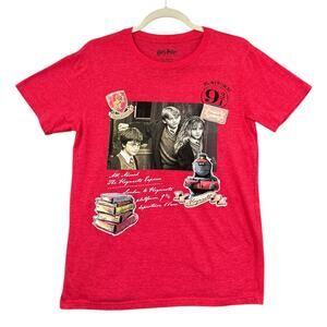 Harry Potter Red Short Sleeve Graphic Platform 9 3/4 Hogwarts Express T Shirt XL